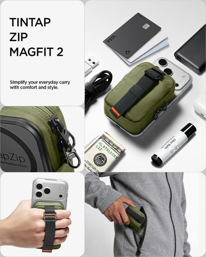 AFA11565 - Portable Organizer Pouch Tintap Zip Mag Fit 2 in Olive Green showing simplify your everyday carry with comfort and style