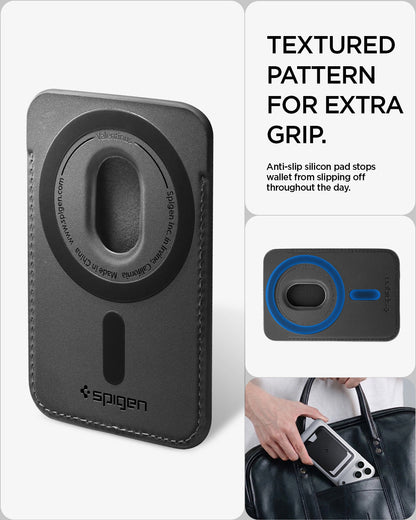 AFA11337 - Spigen Valentinus MagFit Wallet showing textured pattern for extra grip