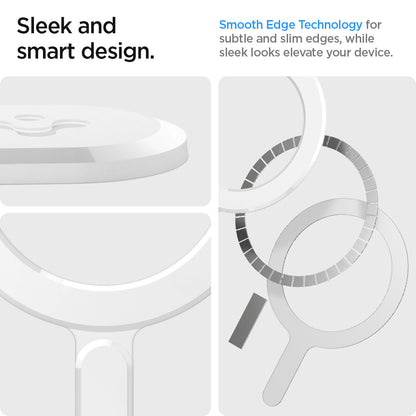 ACP08346 - Magnet Ring Plate (MagFit) in White showing the sleek and smart design. Smooth Edge Technology for subtle and slim edges, while sleek looks elevate your device