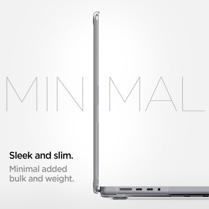 ACS04212 - MacBook Pro 14" Case Thin Fit in crystal clear showing the sleek and slim design. Minimal added bulk and weight