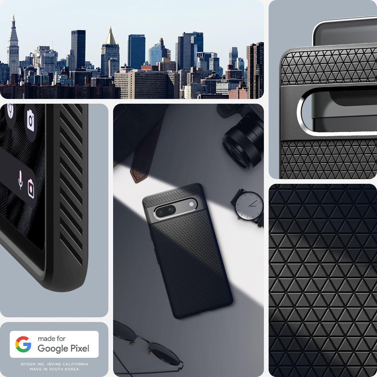 ACS05815 - Pixel 7a Case Liquid Air in matte black made for google.