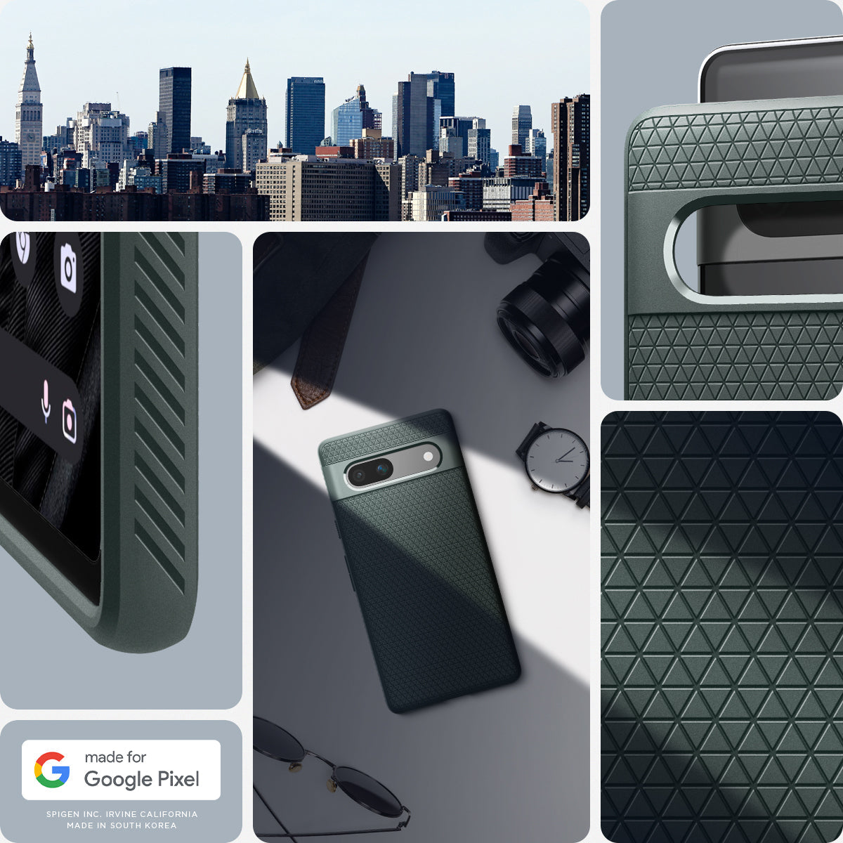 ACS06094 - Pixel 7a Case Liquid Air in abyss green made for google.