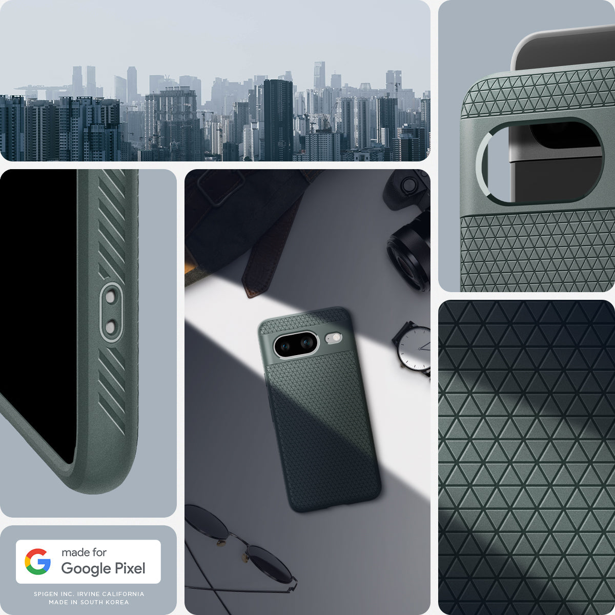 ACS06276 - Pixel 8 Case Liquid Air in Abyss Green made for google.