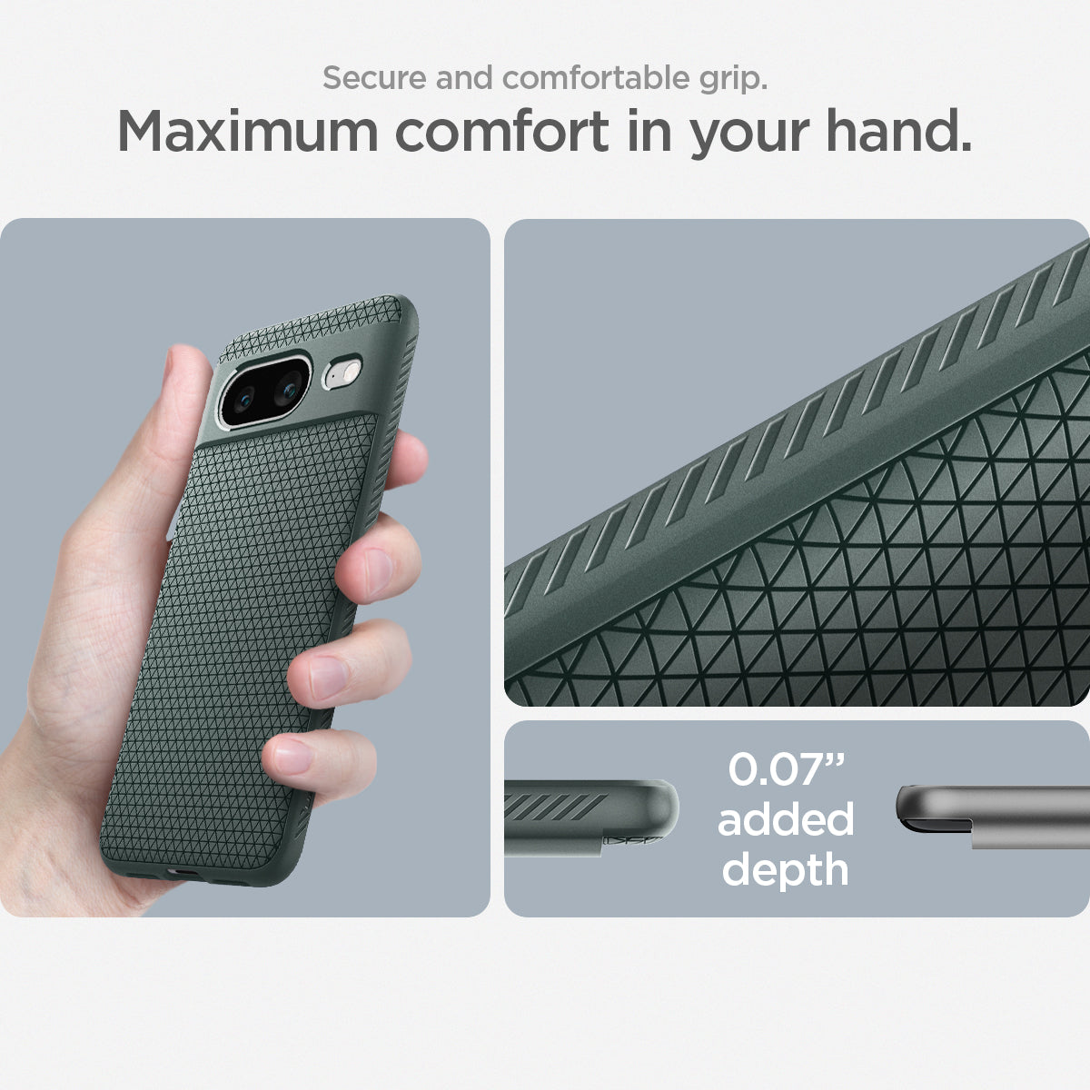 ACS06276 - Pixel 8 Case Liquid Air in Abyss Green secure and comfortable grip. Maximum comfort in your hand.