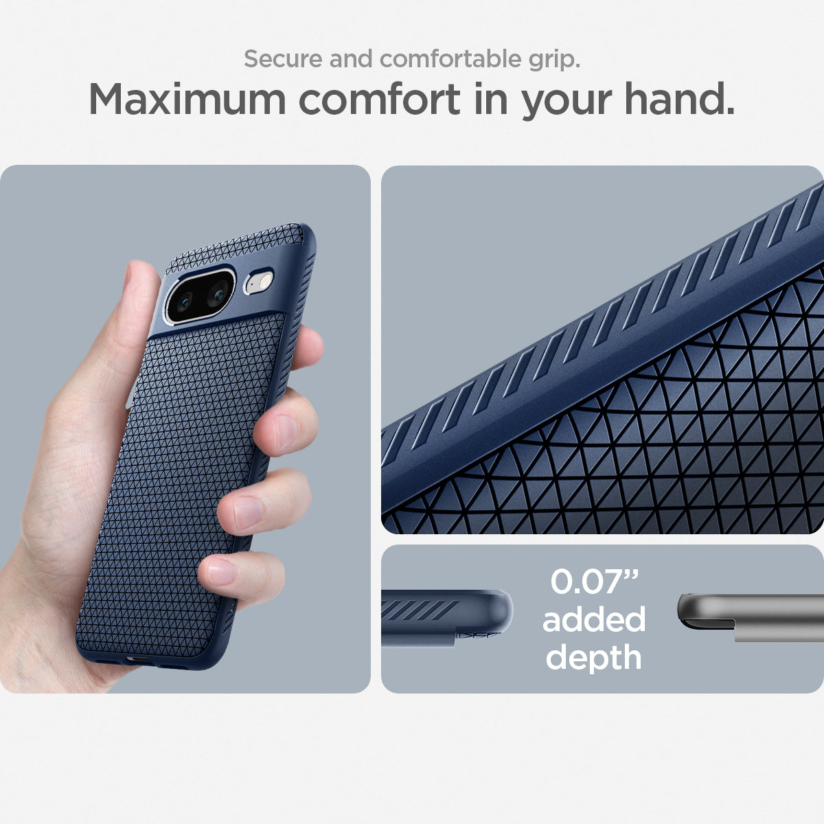 ACS06275 - Pixel 8 Case Liquid Air in navy blue secure and comfortable grip. Maximum comfort in your hand.