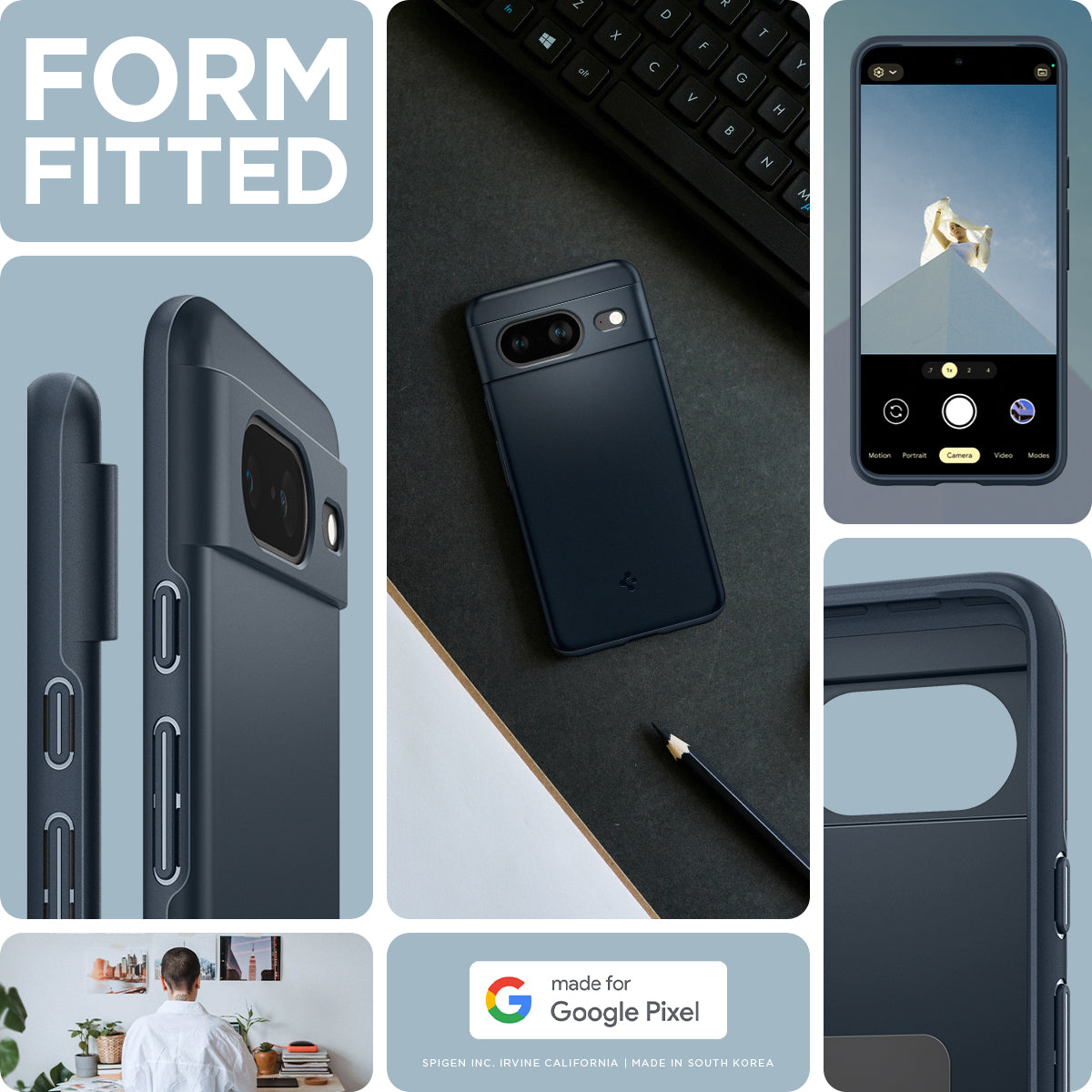 ACS06289 - Pixel 8 Case Thin Fit in metal slate