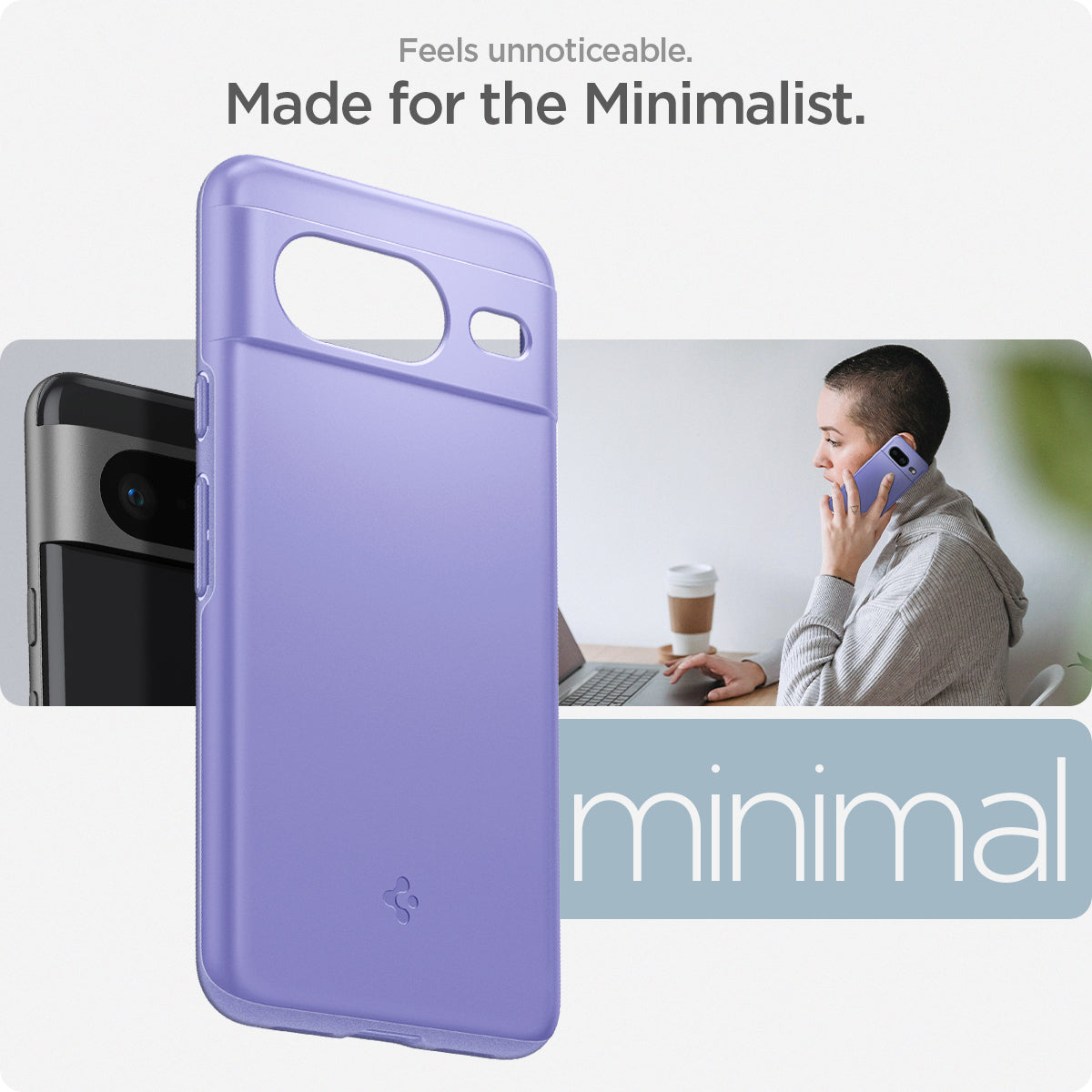 ACS06292 - Pixel 8 Case Thin Fit in awesome violet feels unnoticeable made for the minimalist.