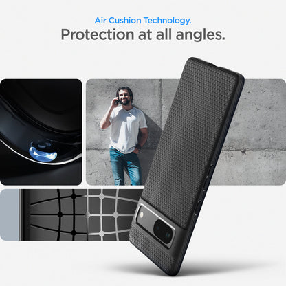 ACS04696 - Pixel 7 Case Liquid Air in matte black aircushion technology. protection at all angles.