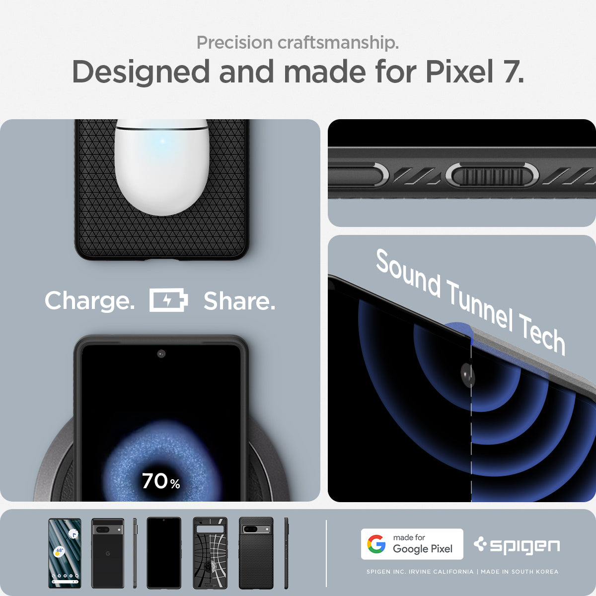 ACS04696 - Pixel 7 Case Liquid Air in matte black precision craftsmanship designed and made for pixel 7.