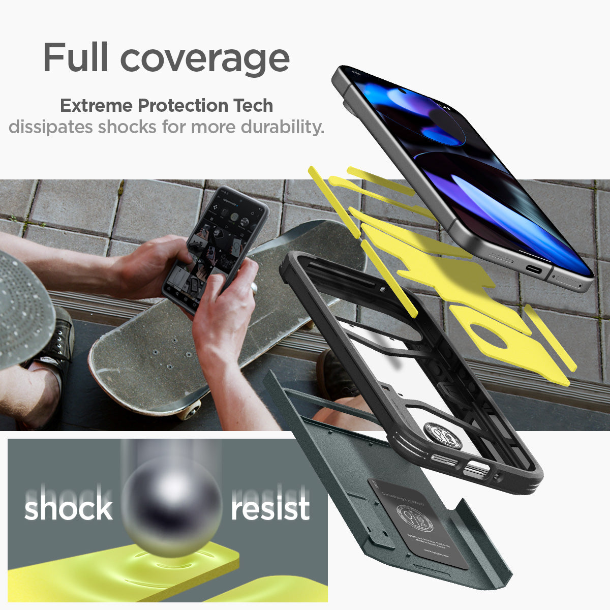 ACS07694 - Pixel 9 Pro Case Tough Armor in Abyss Green Full coverage extreme protection tech dissipates shocks for more durability. Shock resist.
