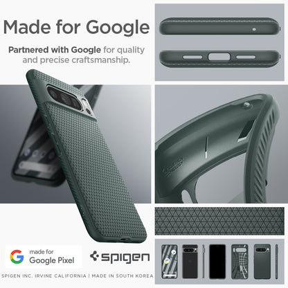 ACS06313 - Pixel 8 Pro Case Liquid Air in Abyss Green made for google partnered with google for quality and precise craftsmanship.