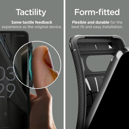 ACS06314 - Pixel 8 Pro Case Rugged Armor in matte black tactility same tactile feedback experience as the original device. Perfect fit crafted to be form fitted for the google pixel.