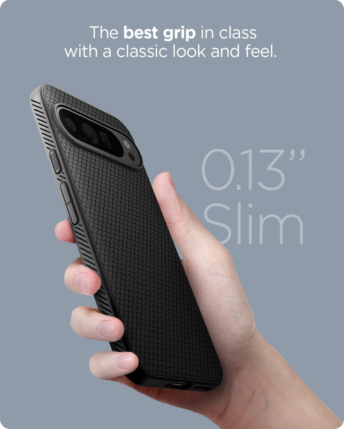 ACS07716 - Pixel 9 Pro XL Case Liquid Air in Matte Black the best grip in class with a classic look and feel.