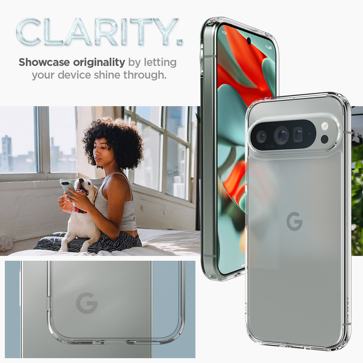 ACS07721 - Pixel 9 Pro XL Case Ultra Hybrid in Crystal Clear clarity. Showcase originality by letting your device shine through.