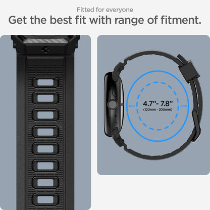 AMP07556 - Pixel Watch 5 (41mm) Rugged Band Matte Black fitted for everyone. get the best fit with range of fitment. (140mm-215mm)