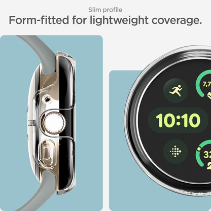 ACS07391 - Pixel Watch 2 Case Thin Fit in Crystal Clear showing the slim profile. Form-fitted for lightweight coverage