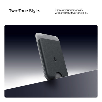 AFA06997 - MagSafe Card Holder Nano Pop (Mag Fit) in Black Sesame showing the showing the two-tone style. Express your personality with a vibrant two-tone look