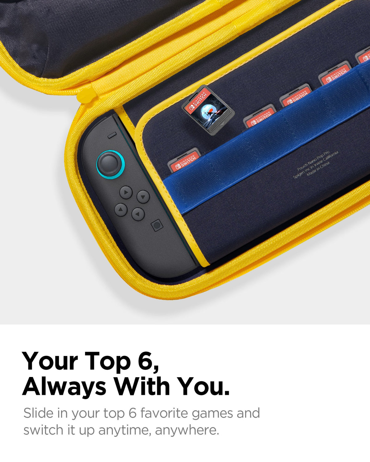 AGP09565 - Nintendo Switch 2 Nano Pop Pro Blueberry Navy showing your top 6, always with you. Slide in your top 6 favorite games and switch it up anytime, anywhere
