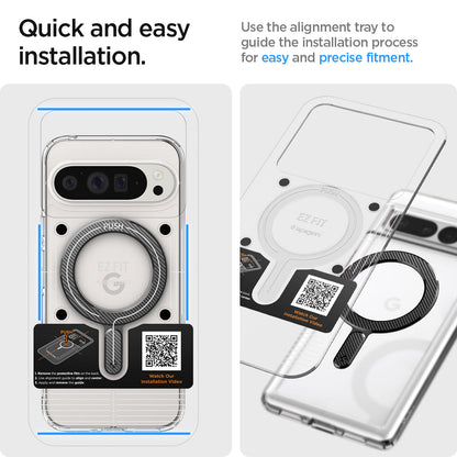 ACP06107 - Magnet Ring Plate (MagFit) in carbon showing the quick and easy installation. use the alignment tray to guide the installation process for easy and precise fitment