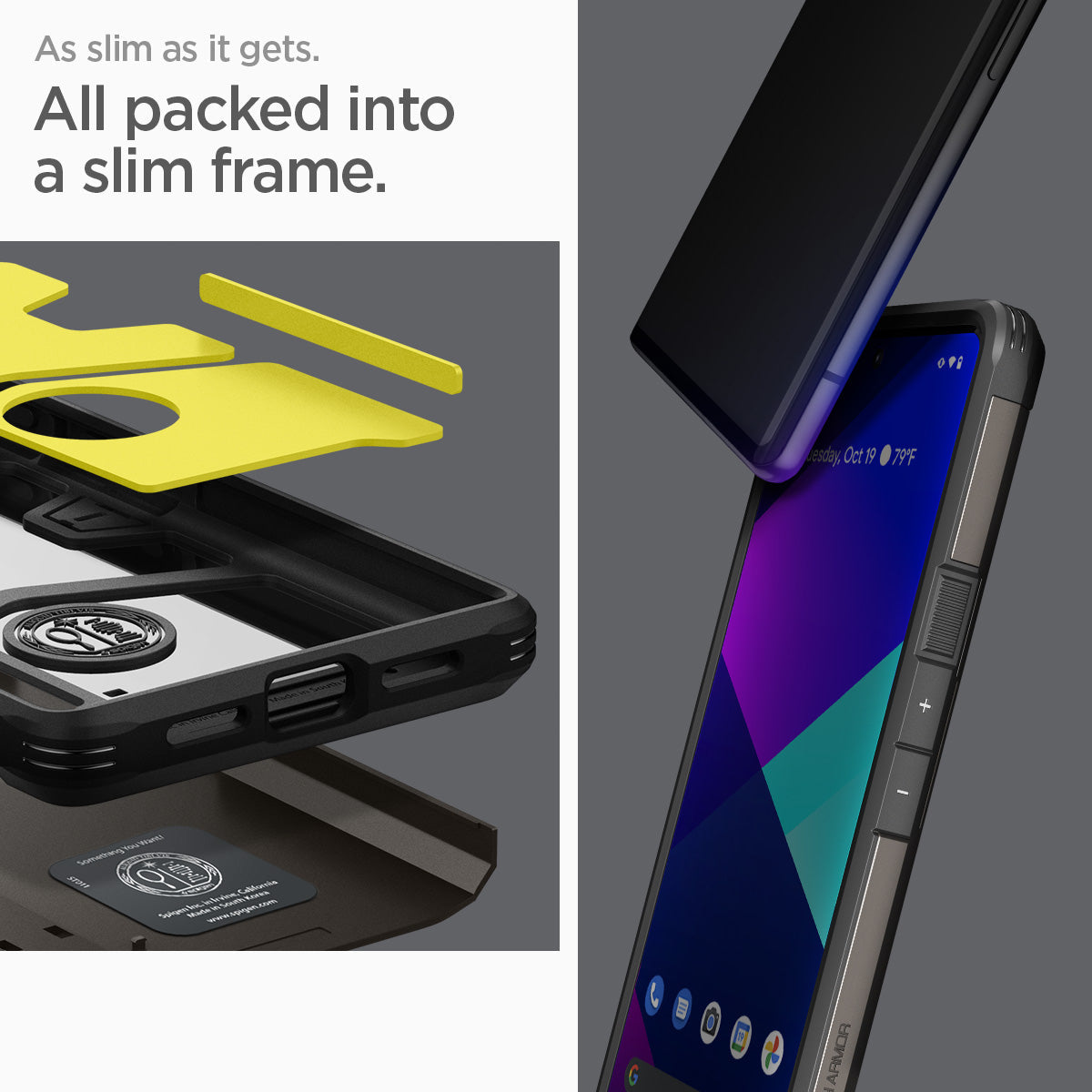 ACS03462 - Pixel 6 Pro Case Tough Armor in gunmetal as slim as it gets. all packed into a slim frame.