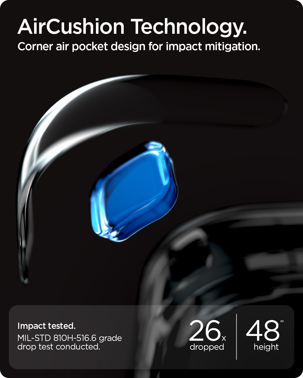 ACS11286 - Pixel 10a Nano Pop (Mag Fit) in Blueberry Navy showing aircushion technology. corner air pocket design for impact mitigation