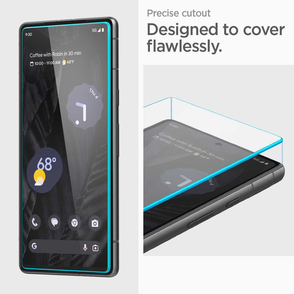 AGL05968 - Pixel 7a Screen Protector AlignMaster GLAS.tR precise cutout designed to cover flawlessly.