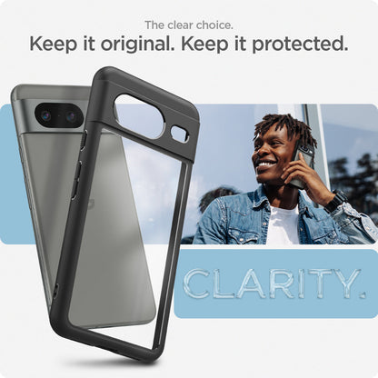 ACS06280 - Pixel 8 Case Ultra Hybrid in matte black the clear choice. Keep it original. Keep it protected.