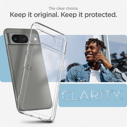 ACS06278 - Pixel 8 Case Ultra Hybrid in crystal clear the clear choice. Keep it original. Keep it protected.