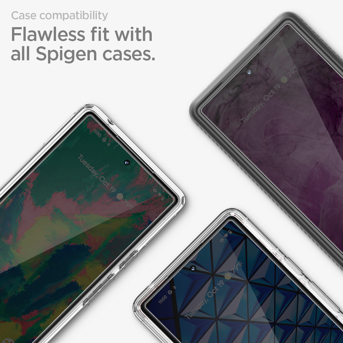 AGL07395 - Pixel 8 Pro Alignmaster in Clear case compatibility flawless fit with all spigen cases