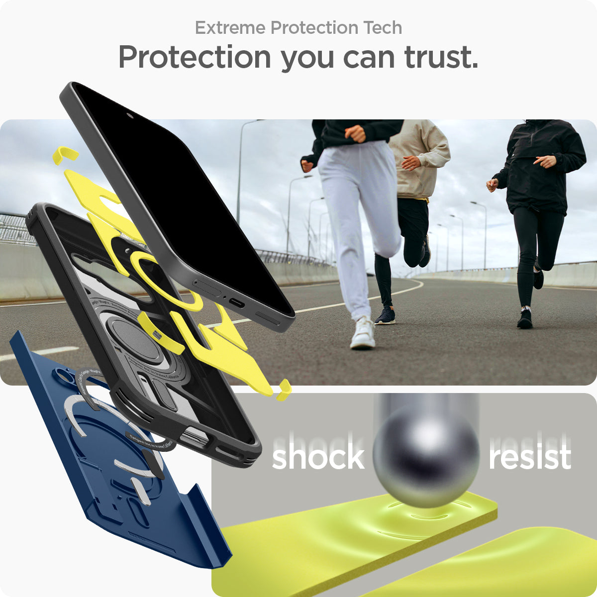 ACS09047 - Pixel 9a Case Tough Armor AI (MagFit) in Navy Blue showing the extreme protection tech. Protection you can trust