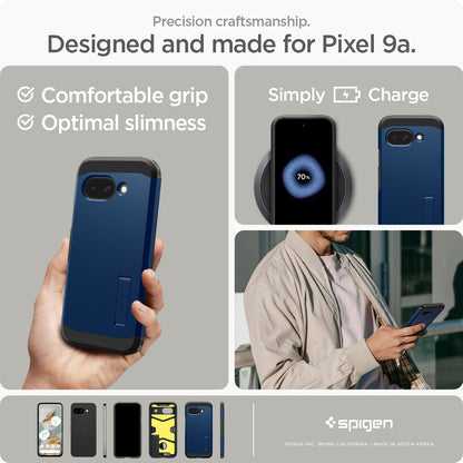 ACS09047 - Pixel 9a Case Tough Armor AI (MagFit) in Navy Blue showing the precision craftsmanship. Comfortable and optimal slimness