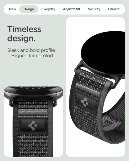 AMP11749 - Pixel Watch 5 (45mm) Athlex Air Active Black Gray close-up view highlighting the woven texture, durable construction, and premium finish.
