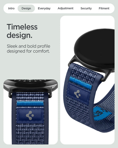 AMP11748 - Pixel Watch 5 (45mm) Athlex Air Active Navy Blue close-up view highlighting the woven texture, durable construction, and premium finish.