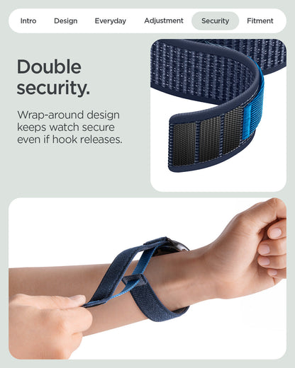 AMP11752 - Pixel Watch 5 (41mm) Athlex Air Active Navy Blue wraparound construction helps keep the band securely attached during wear.