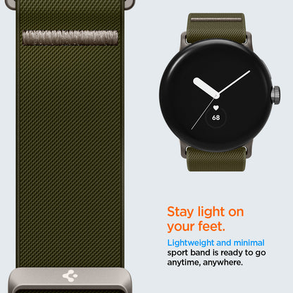 AMP07608 - Pixel Watch Lite Fit in Khaki stay light on your feet. lightweight and minimal sport band is ready to go anytime anywhere.