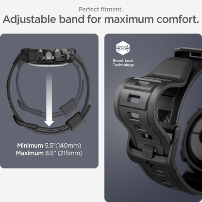ACS04800 - Pixel Watch Case Rugged Armor Pro in black perfect fitment adjustable band for maximum comfort.