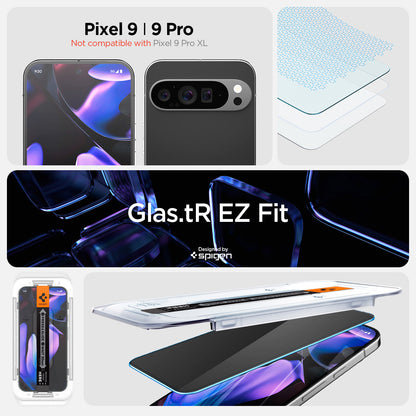 AGL09312 - Pixel 9 Pro GLAS.tR EZ Fit Privacy in Privacy showing the compatibility. Not compatible with Pixel 9 Pro XL