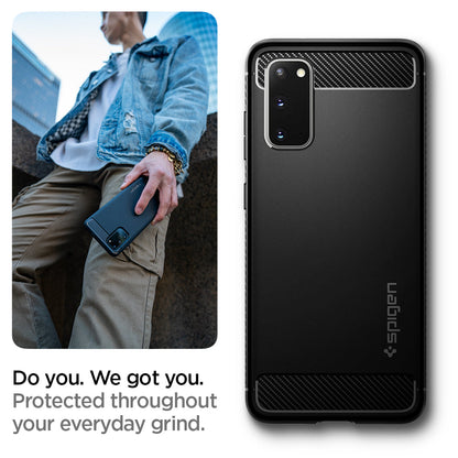 ACS00790 - Galaxy S20 Rugged Armor Case in black do you. we got you. Protected throughout your everyday grind.