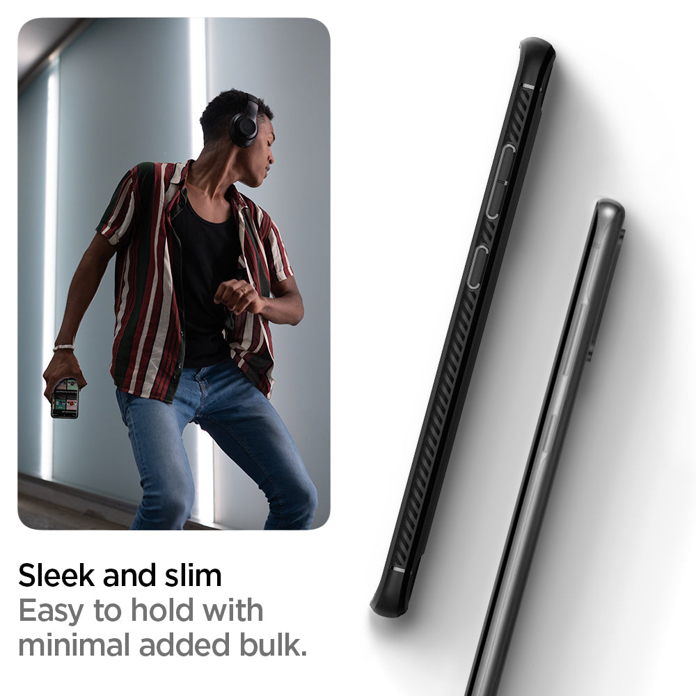 ACS00790 - Galaxy S20 Rugged Armor Case in black sleek and slim. Easy to hold with minimal added bulk.