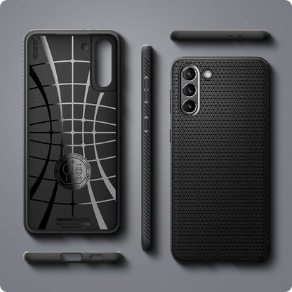 ACS02422 - Galaxy S21 Liquid Air Case in matte black showing the different angles