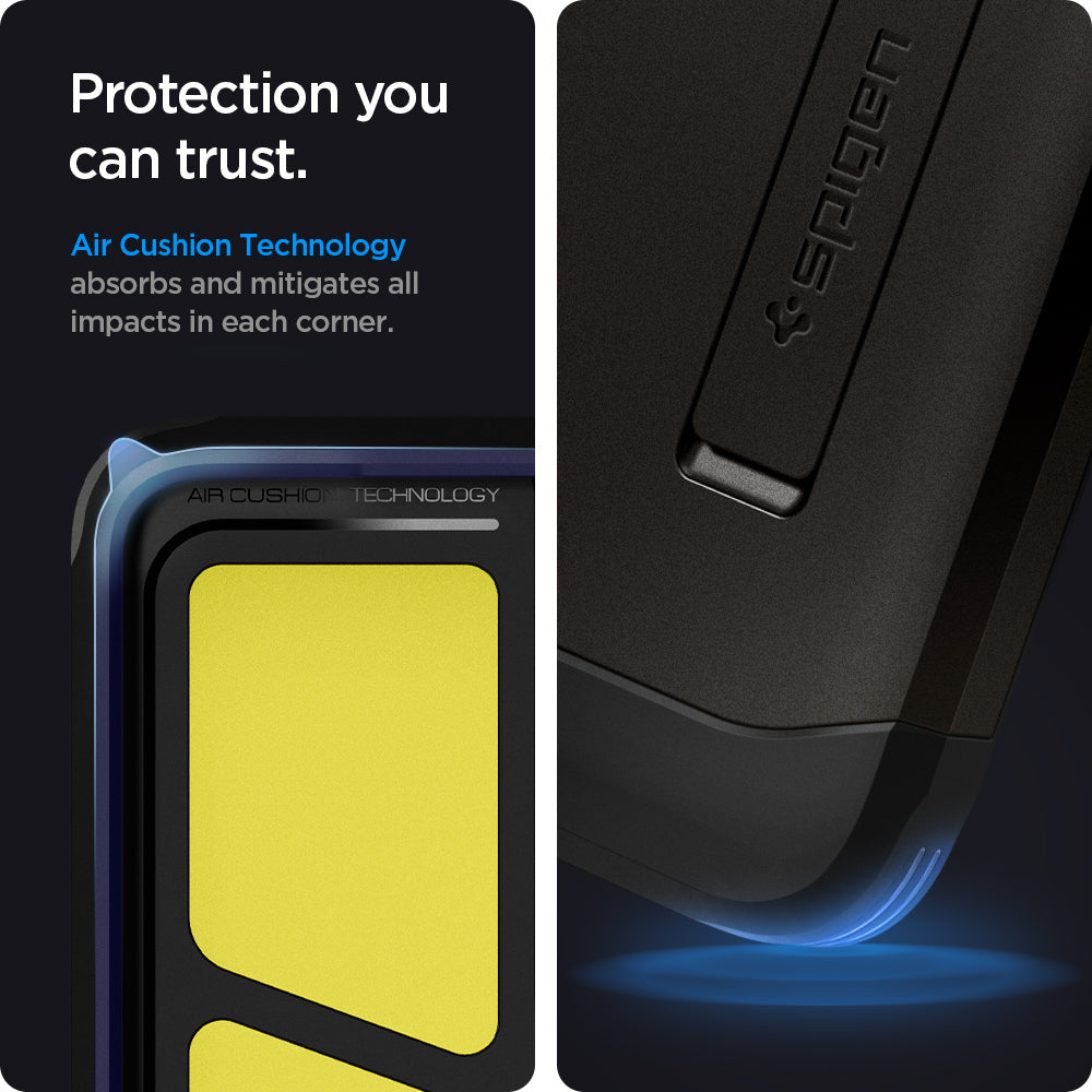 ACS02355 - Galaxy S21 Ultra Tough Armor Case in gunmetal protection you can trust. air cushion technology absorbs and mitigates all impacts in each corner.