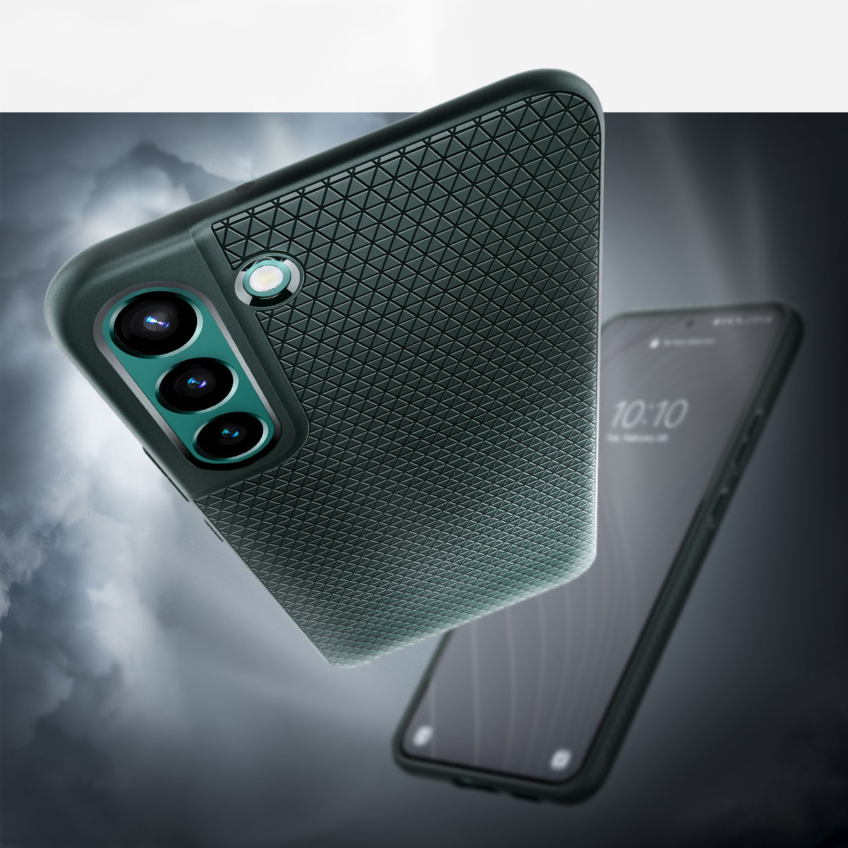 ACS04386 - Galaxy S22 5G Case Liquid Air in abyss green showing the back, partial front and top