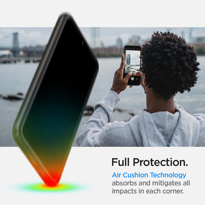 ACS03993 - Galaxy S22 5G Case Neo Hybrid in gunmetal full protection. Air cushion technology absorbs and mitigates all impacts in each corner.