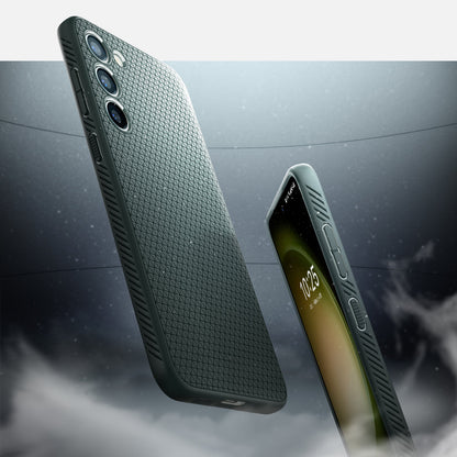 ACS05713 - Galaxy S23 Case Liquid Air in abyss green showing the back, partial side and partial front
