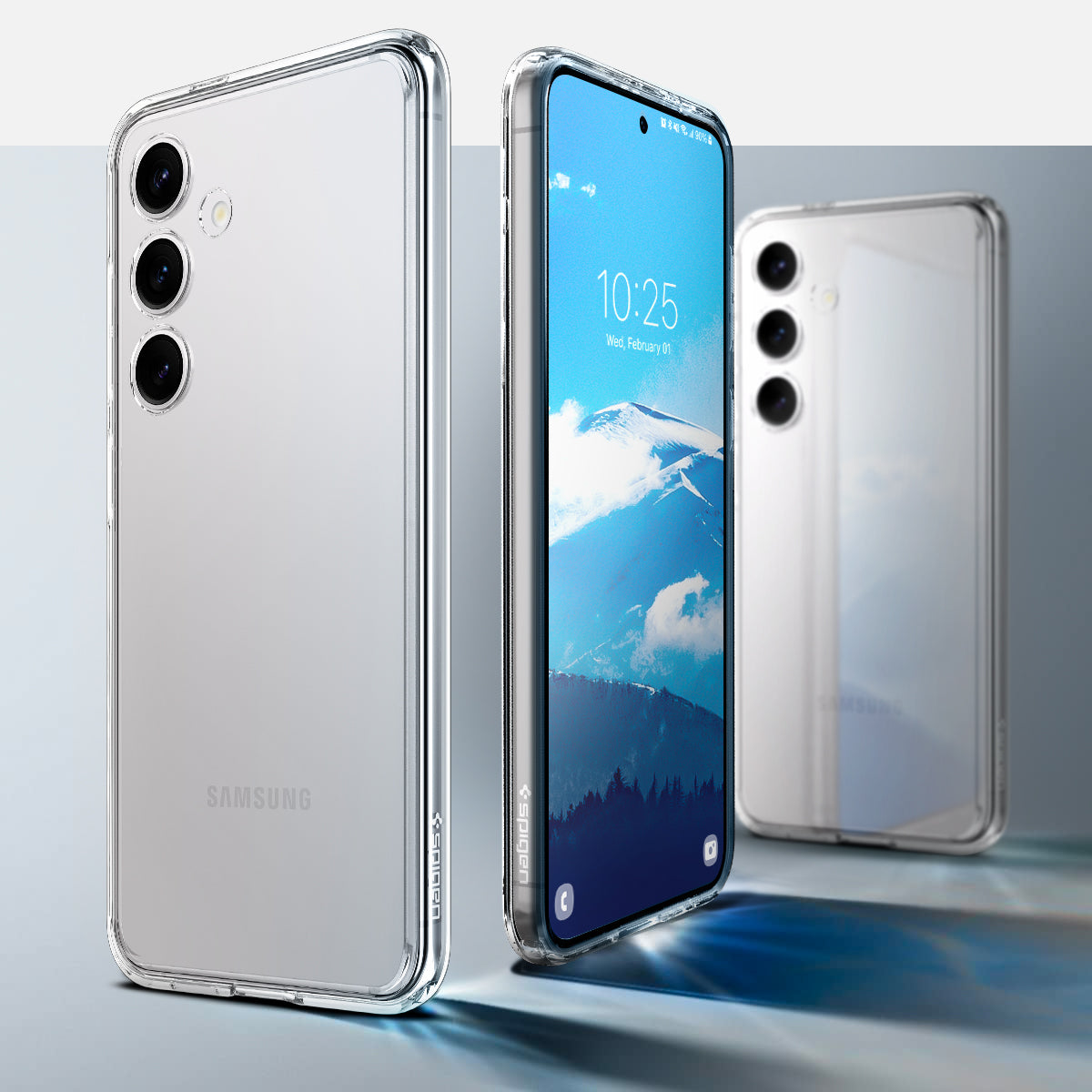 ACS07349 - Galaxy S24 Case Ultra Hybrid in Crystal Clear showing front and back.
