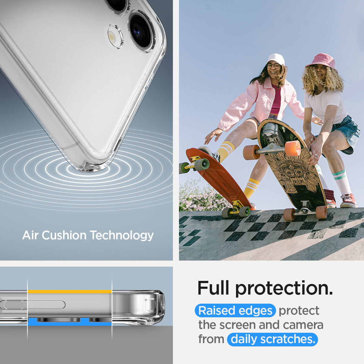 ACS07329 - Galaxy S24 Plus Case Ultra Hybrid in Crystal Clear full protection. raised edges protect the screen and camera from daily scratches. Aircushion technology.