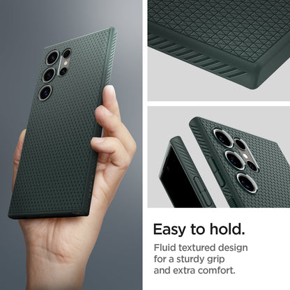 ACS07288 - Galaxy S24 Ultra Case Liquid Air in Abyss Green easy to hold. fluid textured design for a sturdy grip and extra comfort.
