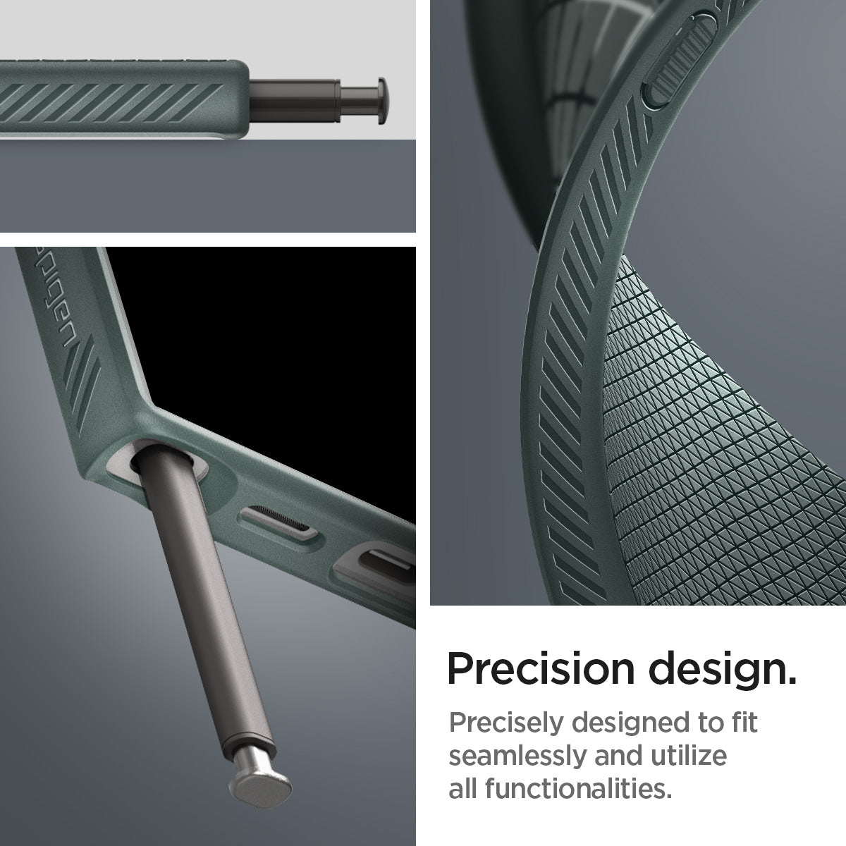 ACS07288 - Galaxy S24 Ultra Case Liquid Air in Abyss Green precision design. precisely designed to fit seamlessly and utilize all functionalities.