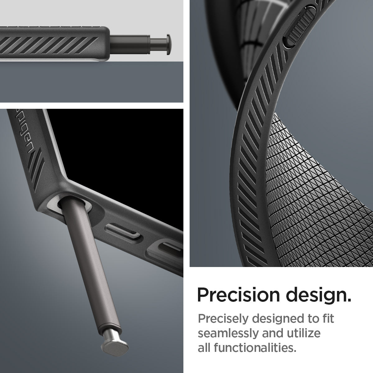 ACS07287 - Galaxy S24 Ultra Case Liquid Air in Matte Black precision design. precisely designed to fit seamlessly and utilize all functionalities.