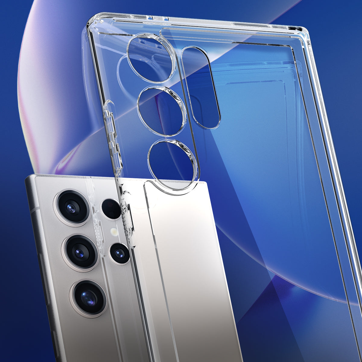 ACS07292 - Galaxy S24 Ultra Case Ultra Hybrid in Crystal Clear showing clear case on the back.